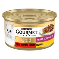 Gourmet Gold Composição Fina 48 x 85 g - Megapack económico  - Vitela e frango