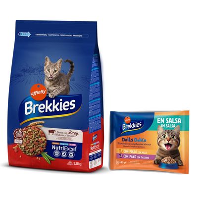 3 kg / 3,5 kg Brekkies + 4 x 85 g Daily Delice gratis! 3,5 kg Manzo + 4 x 85 g Daily Delice Pollo & Tacchino