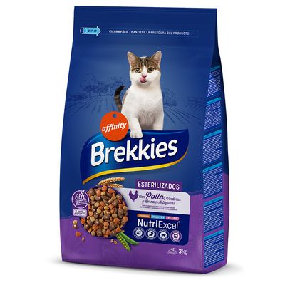 Brekkies Gatos Esterilizados con pollo, verduras y cereales integrales 3 kg