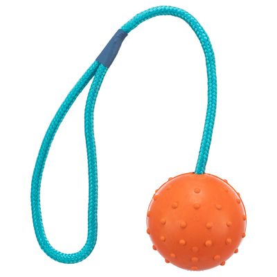 Trixie-kumipallo heittokahvalla pallon halkaisija 6 cm, köyden pituus 30 cm
