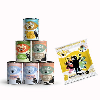 Lucky Lou Adult 6 x 400 g latas + 50 g pienso Adult Ave y pollo ¡gratis!