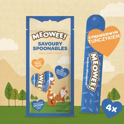 Meowee! Savoury Spoonables, 4 x 14 g - Tuńczyk
