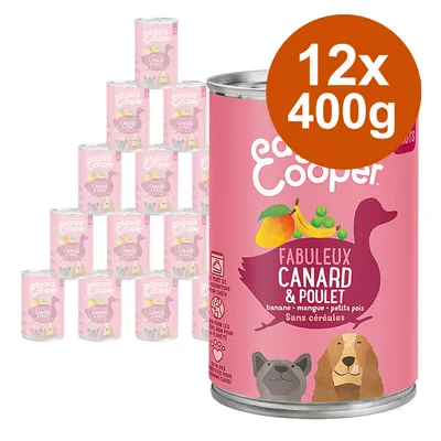 Edgard & Cooper hondenvoer, Fabuleux Canard & Poulet, banaan, mango, erwten, graanvrij, 12x400g. Edgard & Cooper hondenvoer, Fabuleux Canard & Poulet, banaan, mango, erwten, graanvrij, 12x400g.