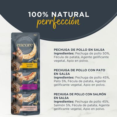 Encore Cat Gravy Pouch Pack mixto 5 x 50 g - Selección de pollo (3 variedades)