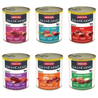 animonda GranCarno Original 6 x 800 g mix 1 (6 druhov)
