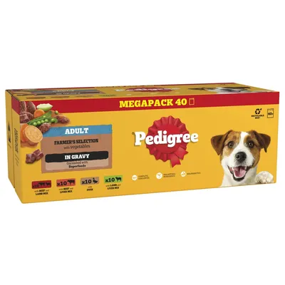 Pedigree Pouch in Gravy Multipack - Farmer's Selection (40 x 100g)