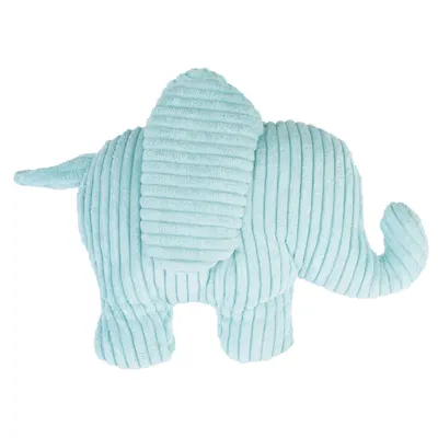 Giocattolo elefante azzurro in tessuto morbido e a coste. Adatto agli pet per giocare o coccolare.