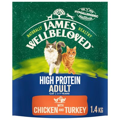 James Wellbeloved Adult Cat Hypoallergenic High Protein - Chicken & Turkey 1.4kg