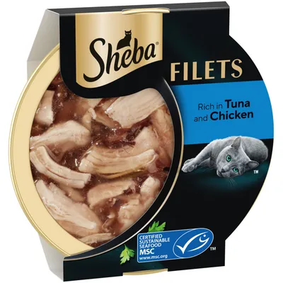Sheba Fillets in Gravy Trays - Saver Pack: Chicken & Tuna (64 x 60g)