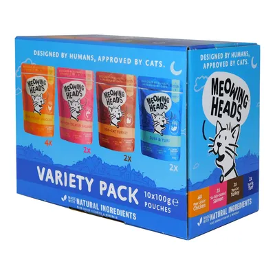 Meowing Heads Mixed Variety Pack - 10 x 100g (4 Varieties) Meowing Heads Mixed Variety Pack - 10 x 100g (4 Varieties)