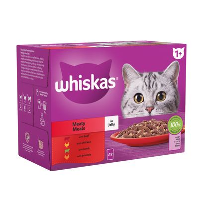 Whiskas 1+ Meaty Meals in Jelly Multibuy: 96 x 85g