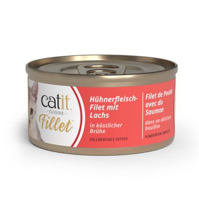 Catit Cuisine Fillet Chicken - cat wet food - Saver Pack: Chicken Fillet with Salmon (12 x 75g)