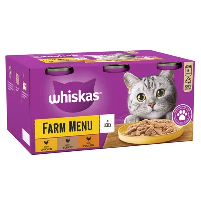 Whiskas 1+ Cans Multibuy 24 x 400g - Poultry Selection in Jelly