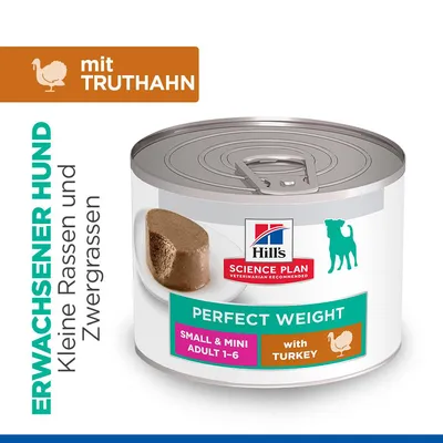 Hill's Science Plan Perfect Weight Adult Small & Mini Mousse - Truthahn (12 x 200 g)