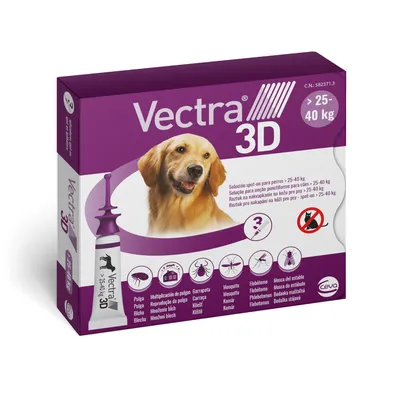Vectra 3D pipetas para perros de 25 kg a 40 kg - 3 pipetas (3 x 4,7 ml)  Vectra 3D pipetas para perros de 25 kg a 40 kg - 3 pipetas (3 x 4,7 ml)
