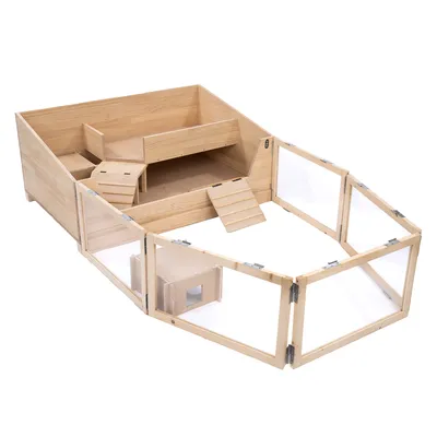 Enclos d'intérieur TIAKI pour cochons d’Inde - L 116 x l 193 x H 50 cm (2 Cartons*)
