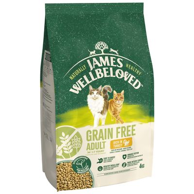 Grain free adult pet food, rich in turkey, for 1-7 years, hypoallergenic, easy to digest, supports healthy skin, coat and immune system, 4kg bag.