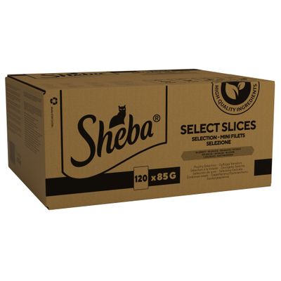 Sheba Pouches Select Slices Mega Pack 120 x 85g Poultry Collection in Gravy