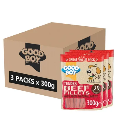 Good Boy Tender Beef Fillets - 3 x 300g