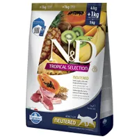 Farmina N&D Cat Tropical Selection Neutered con Agnello Crocchette gatto - Set %: 2 x 5 kg (4 kg + 1 kg)