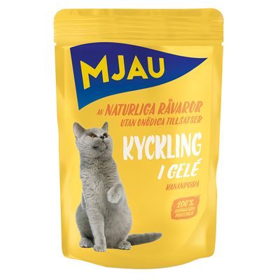 Mjau Cat Pouch 12 x 85 g Huhn in Gelee