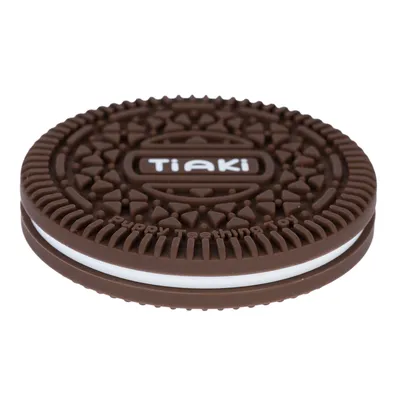 Tiaki Puppy teething toy in brown biscuit shape with white filling, specially developed for puppies.