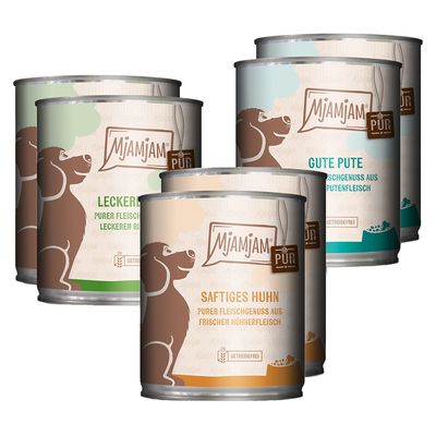 MjAMjAM purer Fleischgenuss, 6 x 800 g Pakiet mieszany I (3 smaki)