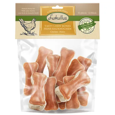 Lukullus feine Kauknochen 12 x 5 cm (120 g) - Huhn Lukullus feine Kauknochen 12 x 5 cm (120 g) - Huhn
