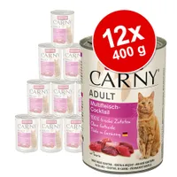 Sparpaket animonda Carny Adult 12 x 400 g - Mixpaket (Rind, Huhn, Entenherzen & Rind, Huhn)
