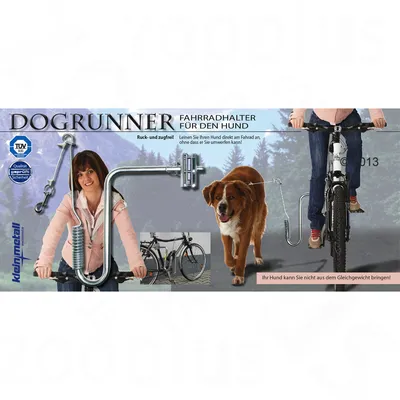 Dogrunner держатель для велосипеда для собаки. TÜV-проверено, без рывков и тяги. Пристегните собаку прямо к велосипеду, не рискуя быть сбитым.