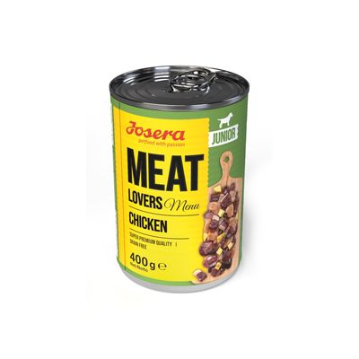 Josera Meat Lovers Menu Junior s kuracím mäsom, superprémiová kvalita, bez obilnín, čistá hmotnosť 400g.