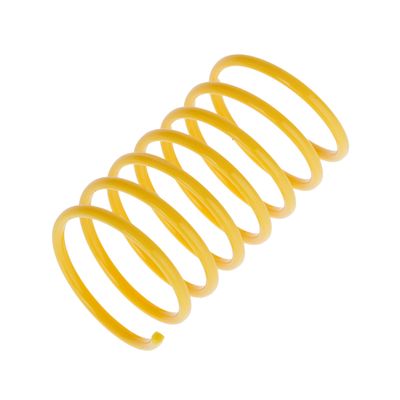 Yellow plastic spiral, suitable as toy or accessory.
