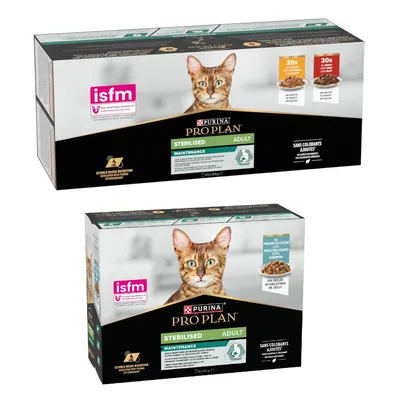 PURINA PRO PLAN Sterilised: 40 x 85 g Adult + Adult Maintenance, 10 x 85 g gratis! - Wołowina i kurczak + Ryba morska