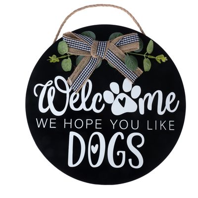 TIAKI Plaque de porte "Welcome - We Hope You Like Dogs" 1 pièce