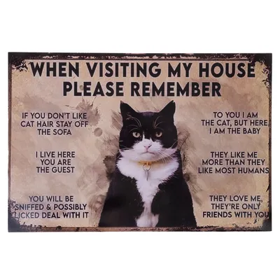 TIAKI Dekoschild "Katzenhausregeln" zum Aufhängen - 1 Stück TIAKI Dekoschild "Katzenhausregeln" zum Aufhängen - 1 Stück