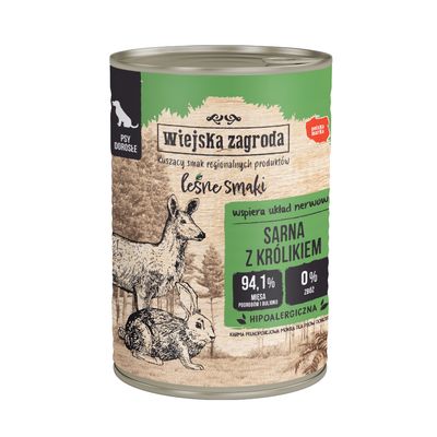 Wiejska Zagroda Dog 12 x 400 g Reh mit Kaninchen