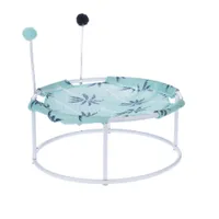 TIAKI-aurinkotuoli palmukuviolla ja pompuloilla - Ø 45 x K 19 cm