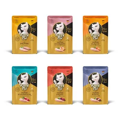 Kitty Cat filet in paté mixverpakking 6 x 85 g - Kip-variaties (6 soorten)