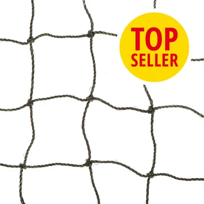 Schwarzes Schutznetz mit gelbem Kreis und rotem Text 'Top Seller'. Schwarzes Schutznetz mit gelbem Kreis und rotem Text 'Top Seller'.