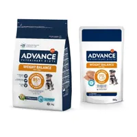 Advance Veterinary Diets Mini 1,5 kg / 3 kg + passendes Nassfutter 8 x 150 g gratis! - Weight Balance (3 kg + 8 x 150 g)