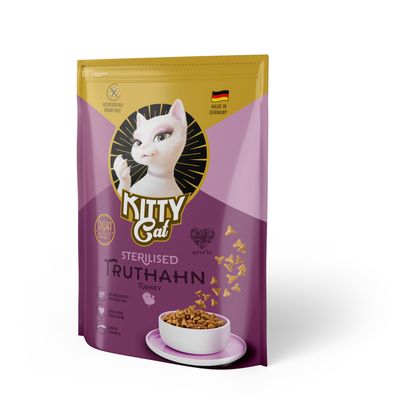 KITTY Cat Sterilised dinde pour chat Pack économique : 2 x 800 g