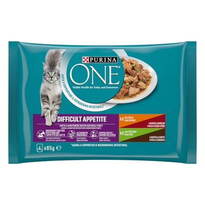 PURINA ONE Spécial Chat à l'appétit difficile Pack économique : Poulet & Dinde 8 x 85 g