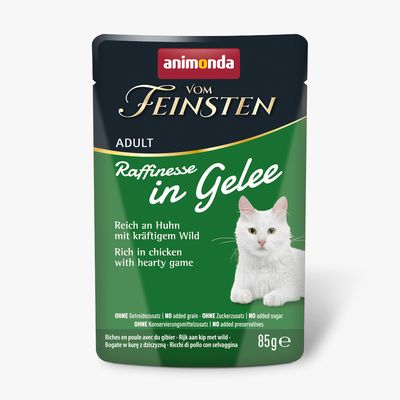 animonda Vom Feinsten Adult Raffinesse i gelé 24 x 85 g rik på kylling med vilt