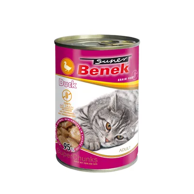Korzystny pakiet Super Benek Super Chunks, bez zbóż, 20 x 415 g - Kaczka w sosie Korzystny pakiet Super Benek Super Chunks, bez zbóż, 20 x 415 g - Kaczka w sosie