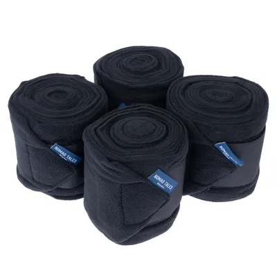 Nomad Tales bandages pour chevaux en polaire, noir - poney (set de 4)