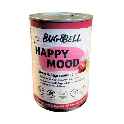BugBell Menus végans 12 x 400 g pour chien Happy Mood