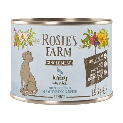 Rosie's Farm Single Meat Senior Turkey & Rice - 6 x 195g