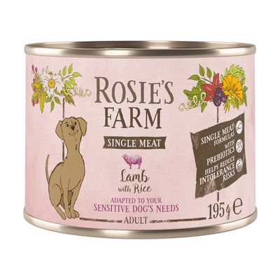 Rosie's Farm Single Meat Adult 6 x 195 g Lamm & Reis