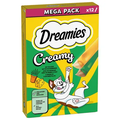 Dreamies Creamy Snacks - Saver Pack: Catnip & Cheese Mixed Pack (84 x 10g) Dreamies Creamy Snacks - Saver Pack: Catnip & Cheese Mixed Pack (84 x 10g)
