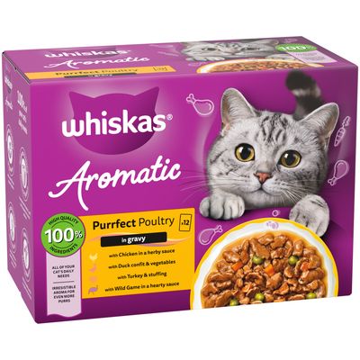 Whiskas 1+ Aromatic Selection Poultry in Gravy Saver Pack: 24 x 85g